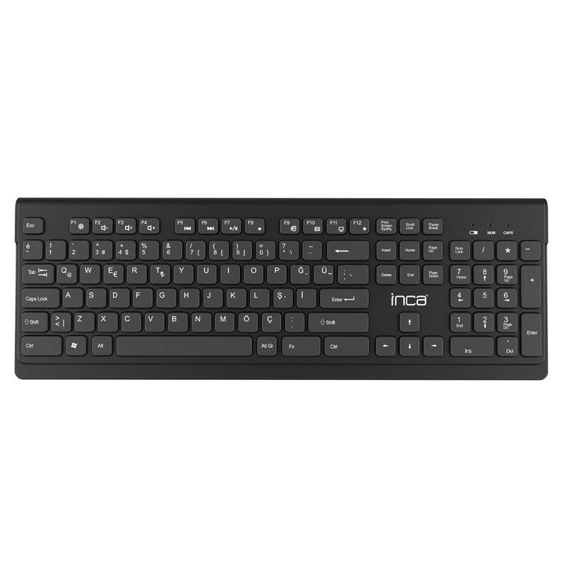 Inca iws-519 wireless keyboard and mouse set black  turkish q layout, , medium-null