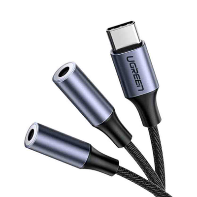 30732 USB type- c to 2&times;3.5mm f audio adaptor black ugreen, , medium