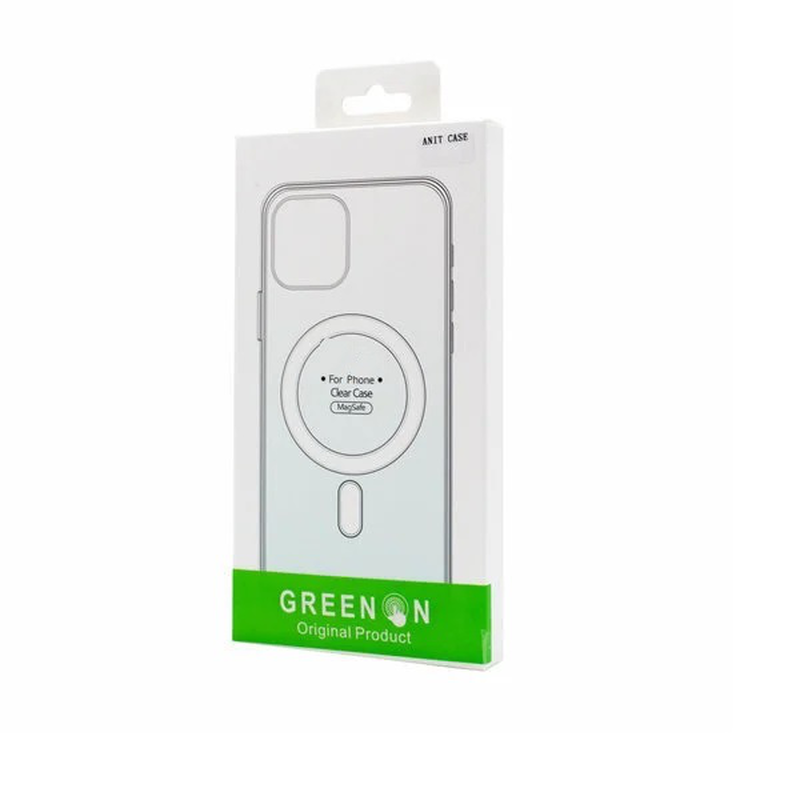 iPhone 15 green on MagSafe anti shock silicon case clear, , medium image number null