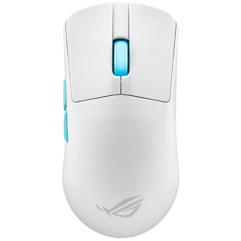 Asus rog harpe ace / aim lab edition / mouse / optical / 5 buttons / wireless, wired / USB, 2.4 GHz, bluetooth 5.1 / rog omni receiver / white, , medium-null