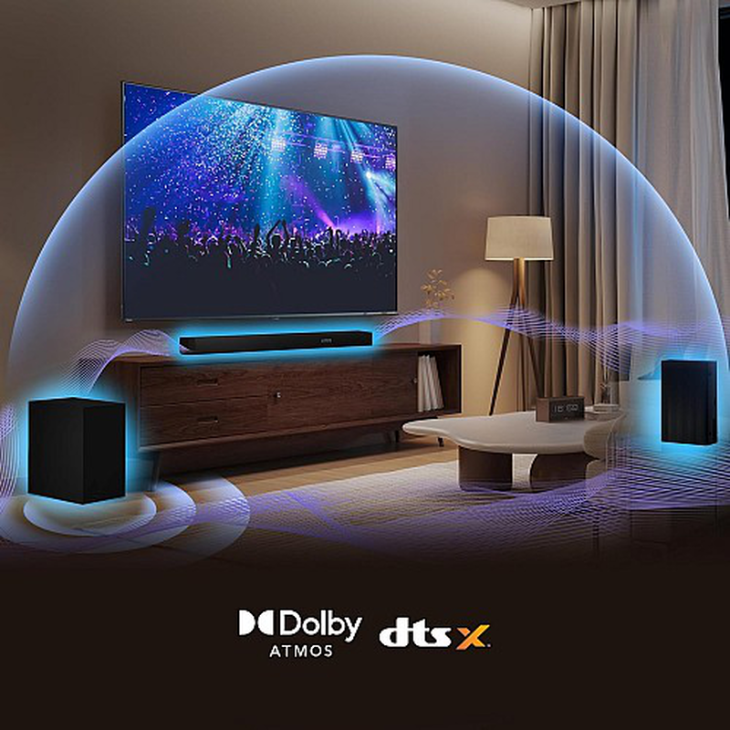 Hisense soundbar ax5100q 5.1 ch, 580w, hi-concerto, dolby atmos, dts:x, semi wireless rear surround speakers-null