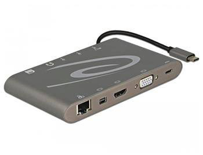 Delock USB Type-C 3.1 docking station 4k / docking station / USB-c 3.1 / thunderbolt 3 / vga, HDMI, mini dp / gige, , medium