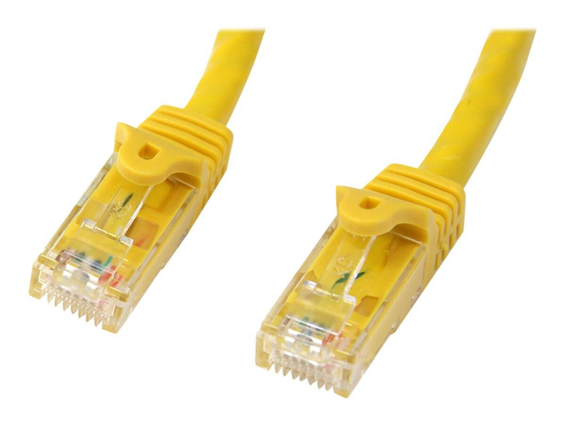 Startech.com 1m cat6 ethernet cable, 10 gigabit snagless rj45 650mhz 100w poe patch cord, cat 6 10GBe utp network cable w/strain relief, yellow, fluke tested/wiring is ul certified/tia - category 6 - 24awg (n6patc1myl) - patch cable - rj-45 (m) to rj-45 (-null