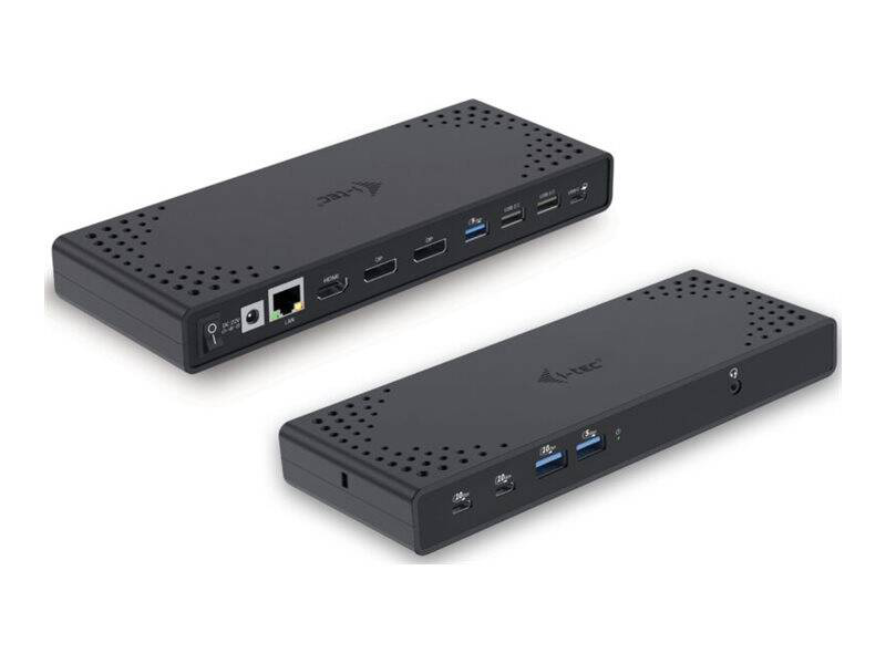 I-tec c31triple4kdockpd USB-c triple display docking station 2x displayport HDMI 4k 100w pd charger gbe black-null