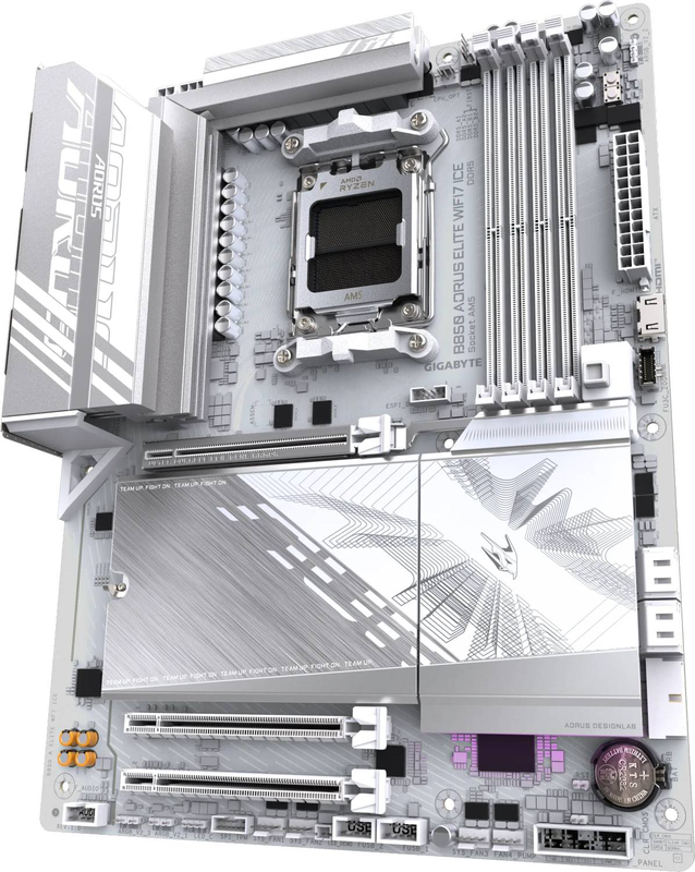 Gigabyte b850 aorus elite Wi-Fi7 ice am5 atx motherboard white ddr5 pcie 5.0 Wi-Fi 7, , medium-null