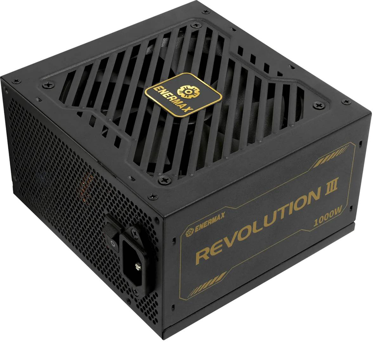 Enermax revolution III 1000w erv1000g atx 3.1 psu 80 plus gold fully modular native 12v-2x6 120mm fdb black-null