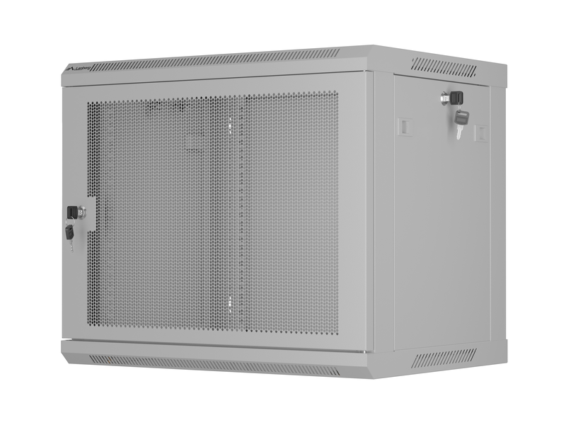 Lanberg wall rack 19 with perforated door 4u 45cm grey flat packed, , medium-null