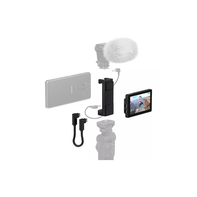 Sony vlog monitor for select xperia phones w/ cable and mount, , medium image number null