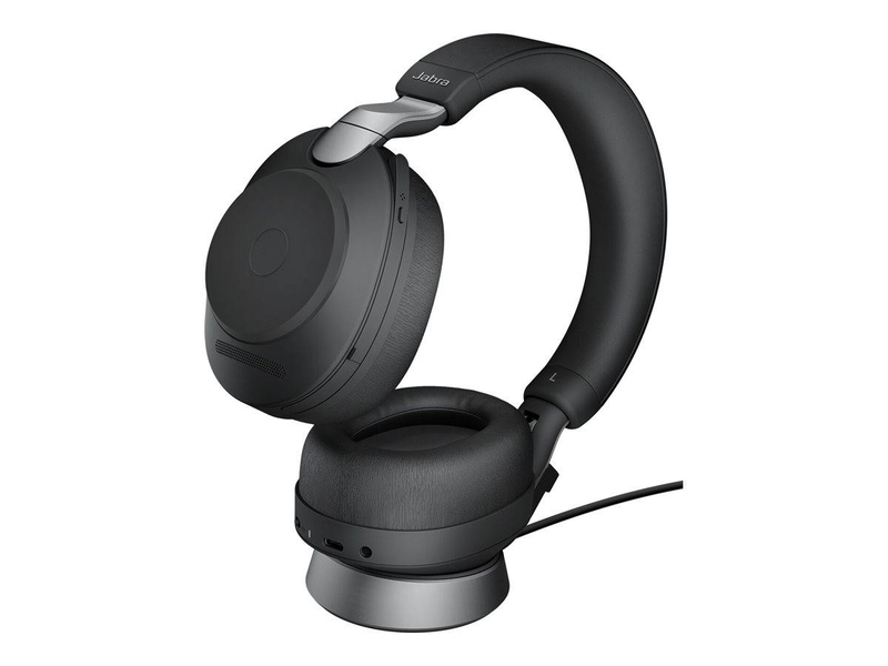 Jabra evolve2 85 uc stereo wireless headset bluetooth link 390c USB-c hybrid anc 10-mic busylight charging stand black-null