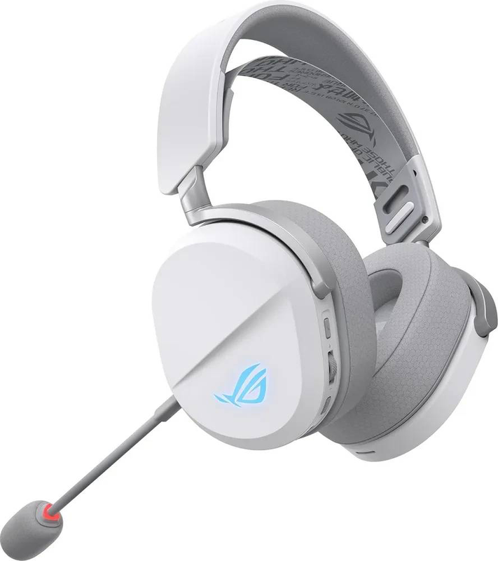 Asus rog pelta tri-mode wireless gaming headset 50mm titanium drivers 70h battery detachable super-wideband mic white-null