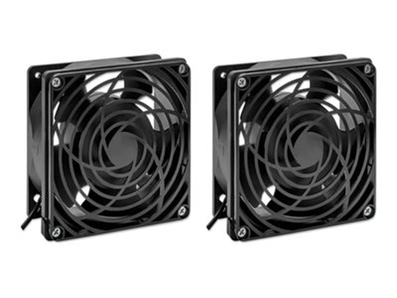 Intellinet - rack roof fan - for network cabinet (wall distributor) - wall rack cabinet mountable - black - 19" (pack of 2), , medium-null