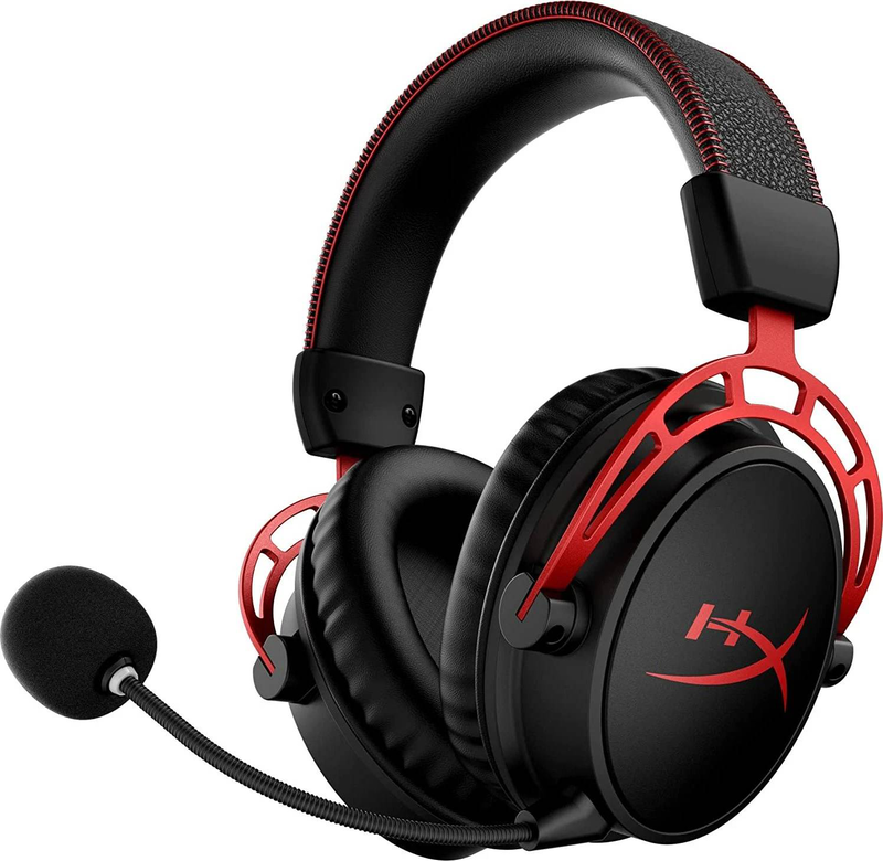 Hyperx cloud alpha wireless gaming headset 50mm dual-chamber dts 300h battery detachable mic black red 4p5d4aa-null