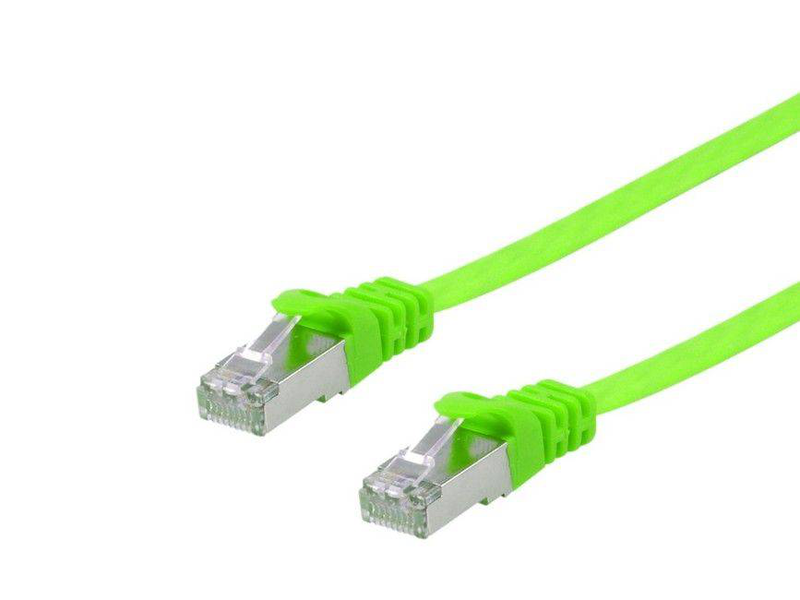 Equip cat6a u/ftp flat patch cable, 2.0m , green-null