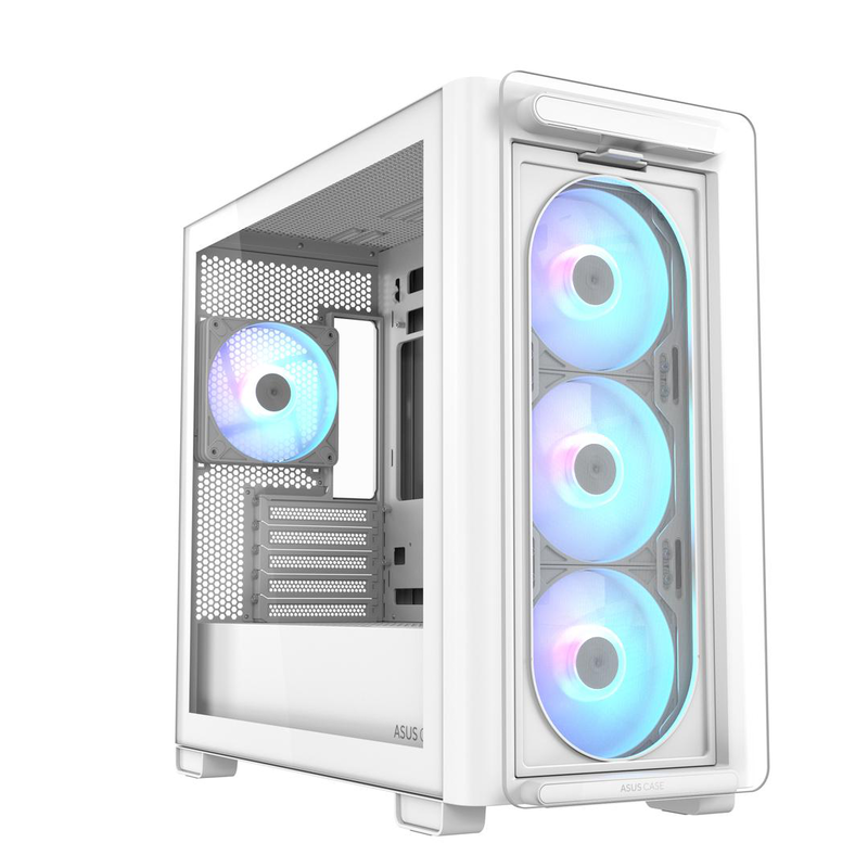 Asus a23 plus microatx case tempered glass white panoramic glass 380mm GPU dual 360mm radiator no psu-null