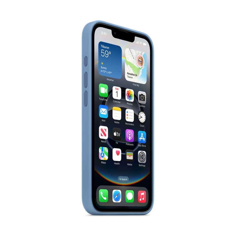iPhone 16e silicone case winter blue-null