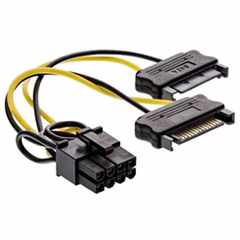 26628d power adapter 2xsata to 8pin for pci-express plug 0,15m inline, , medium-null