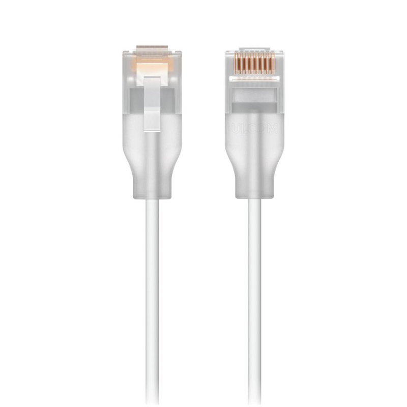 Ubiquiti unifi uacc-cable-patch-el-0.15m-w etherlighting nano-thin patch cable 0.15m 10g translucent white-null