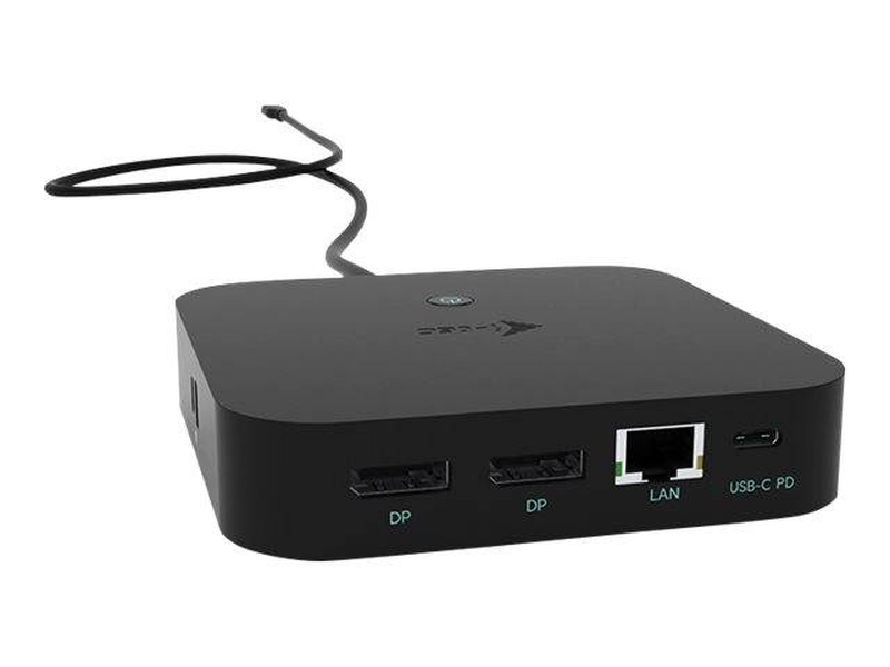 I-tec c31dualdpdockpd USB-c dual displayport docking station dual 4k 60hz mst 100w pd gigabit ethernet USB hub-null