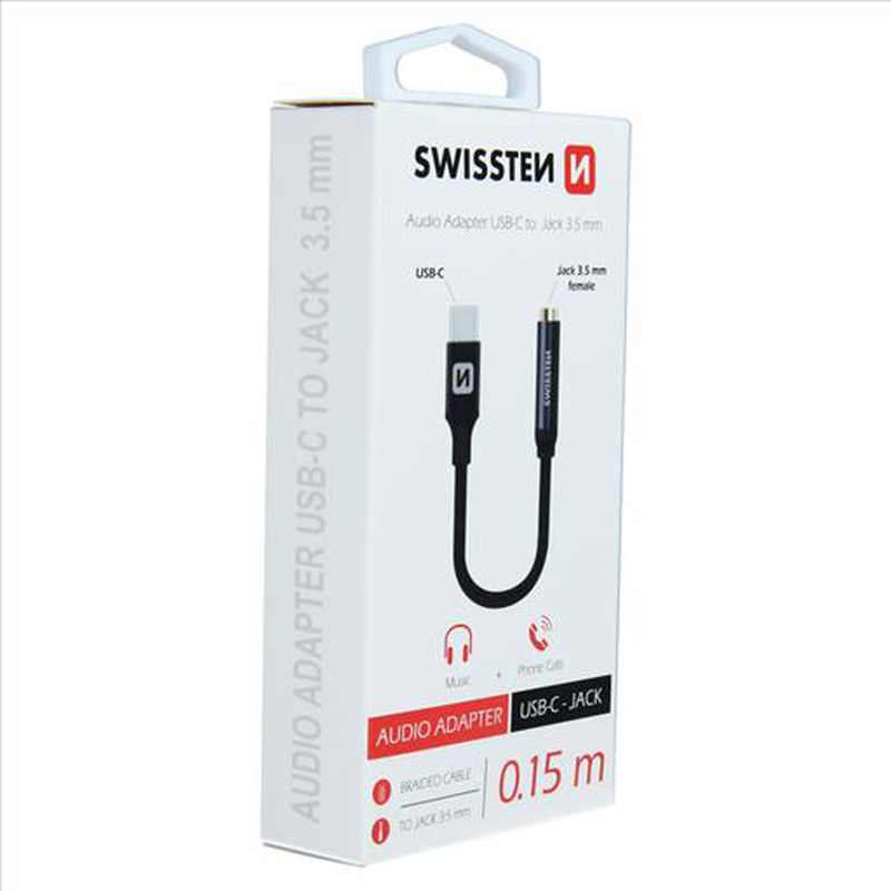 Swissten  USB-c to jack 0.15m  black, , medium-null
