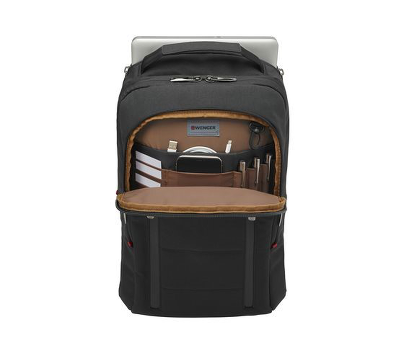 Wenger, city traveler, carry-on 16" laptop backpack w/ 12" tablet pocket, black, , medium-null