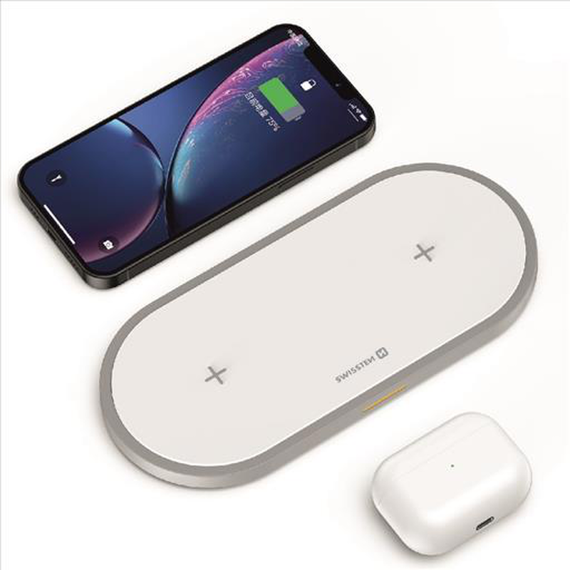 Swissten wireless 2 in 1 charger 20w white, , medium image number null