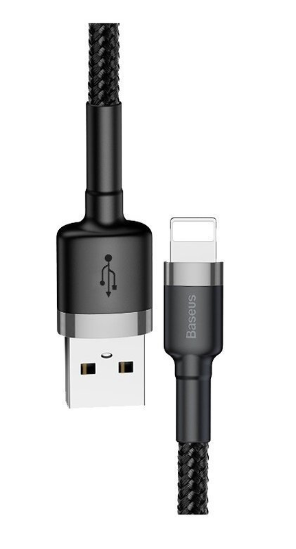 Product image: Baseus cafule braided lightning cable 2.4a 0.5m grey, , medium-null