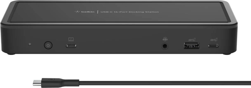 Belkin inc003vfbk USB-c 14-port docking station triple display 4k 2x HDMI 2x displayport gigabit lan 65w pd black-null