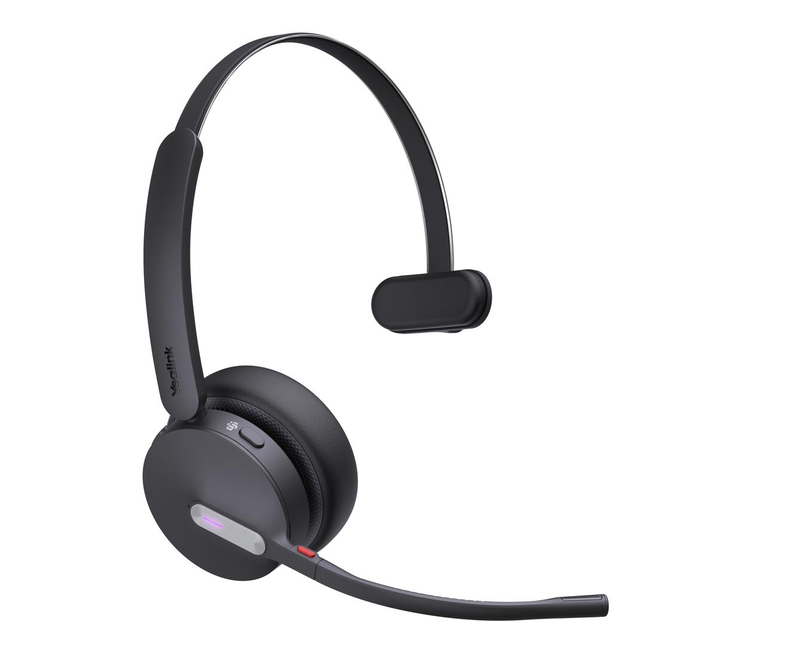 Yealink wh64 hybrid mono teams dect and bluetooth wireless headset on-ear 3-mic dual busylight base included black-null