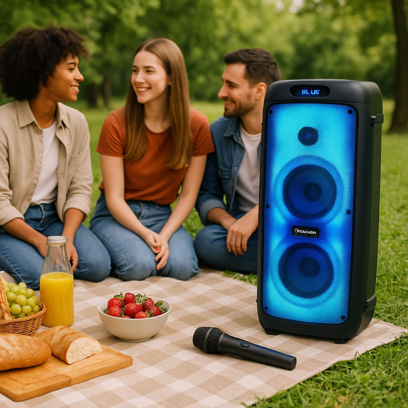 Crystal audio prt14 bluetooth party speaker 80w &mu;&epsilon; led &phi;&omega;&tau;&iota;&sigma;&mu;ό & &alpha;&sigma;ύ&rho;&mu;&alpha;&tau;&omicron; &mu;&iota;&kappa;&rho;ό&phi;&omega;&nu;&omicron; karaoke, , medium-null