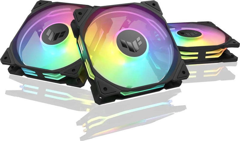 Asus tuf gaming tr120 argb black 120mm pwm case fan 3-pack 2000 rpm 16 addressable leds aura sync double-layer-null