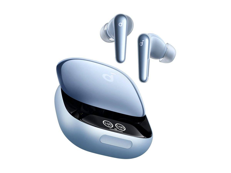 Soundcore liberty 4 pro true wireless anc earbuds coaxial dual drivers ldac bluetooth 5.3 ipx5 40h light blue-null