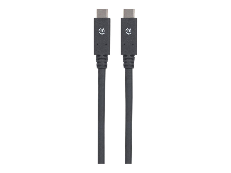 Manhattan USB-c to USB-c cable, 2m, male to male, black, 5GBps (USB 3.2 Gen1 aka USB 3.0), 3a (fast charging),-null