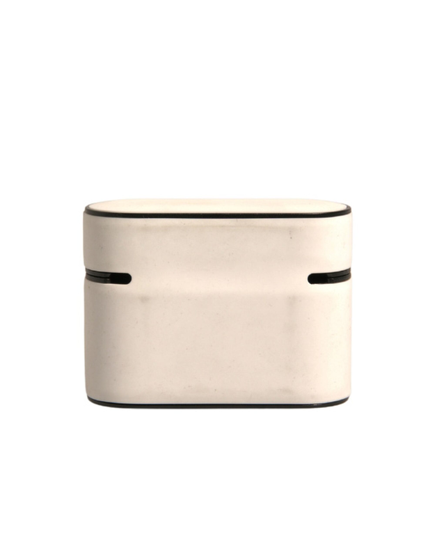 White pvc embossed logo plaque holder AirPods case-null