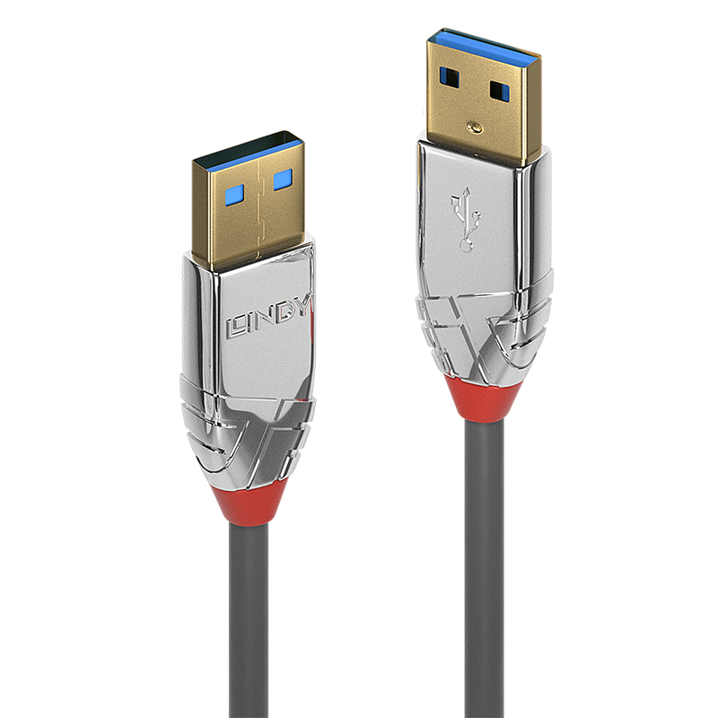 Lindy cromo - USB cable - USB type a (m) to USB type a (m) - USB 3.0 - 1 m - round - grey-null