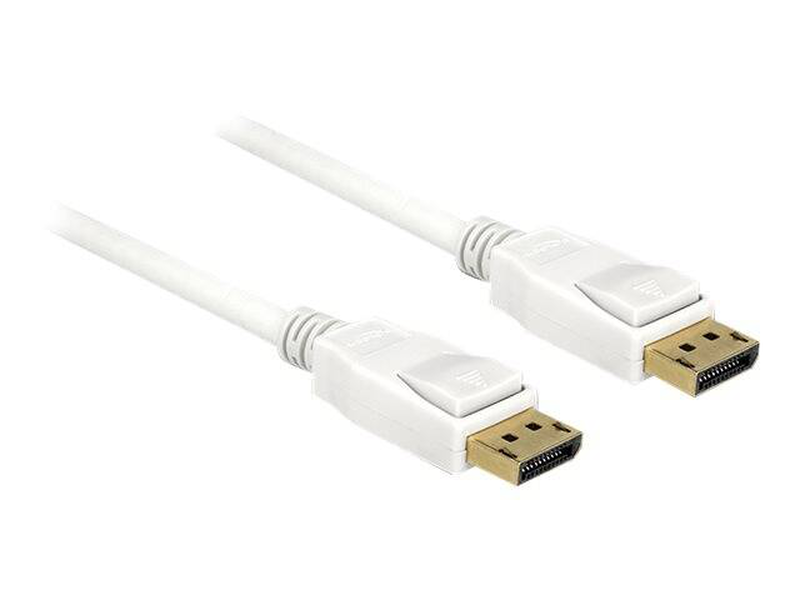 Delock - displayport cable - displayport (m) to displayport (m) - 5 m - 4k support - white-null