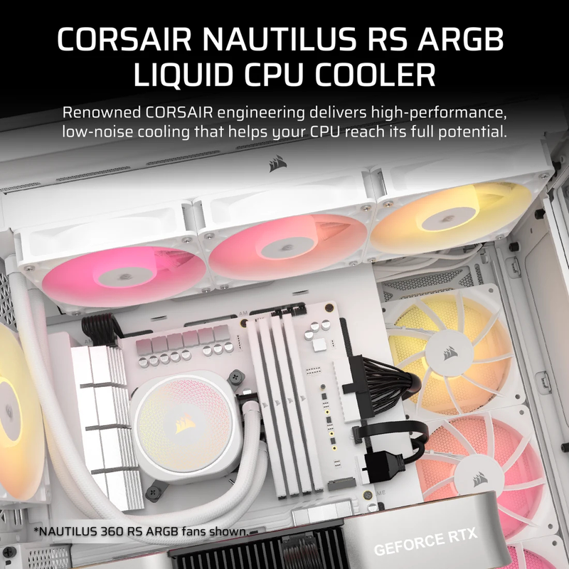 Corsair nautilus 240 rs argb liquid CPU water cooler white (cw-9060094-ww)-null