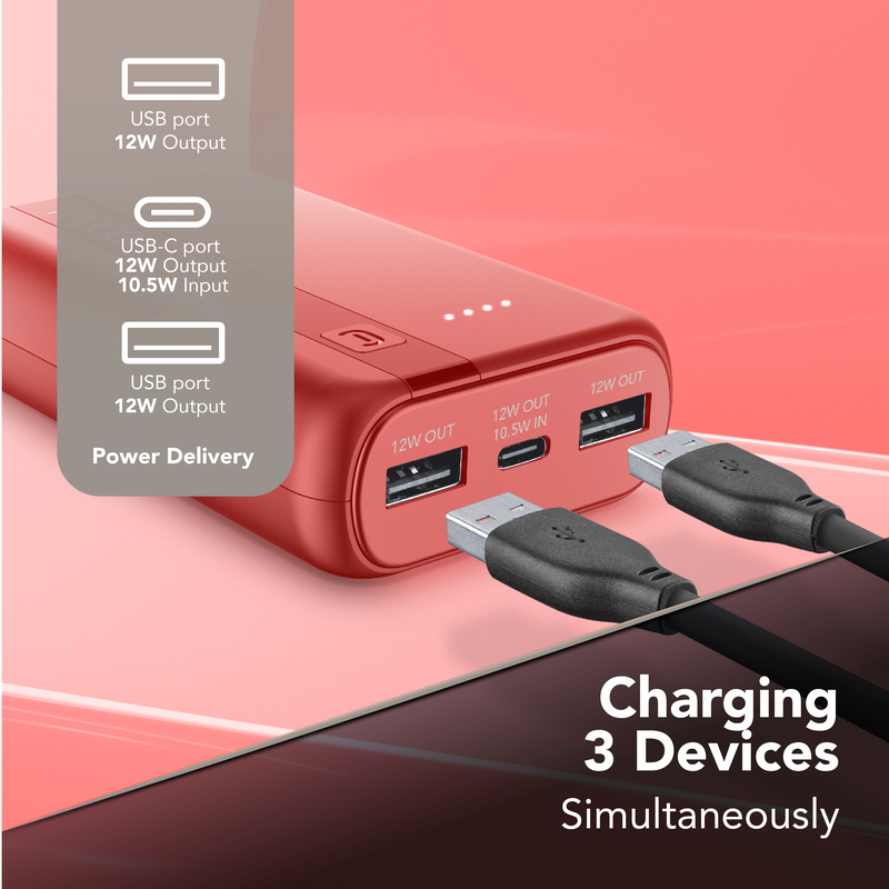 Cellularline essential power bank 10000mAh 12w &mu;&epsilon; 3 &theta;ύ&rho;&epsilon;&sigmaf;-null