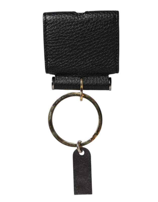 Black leather strap gold metal logo plaque AirPods case-null