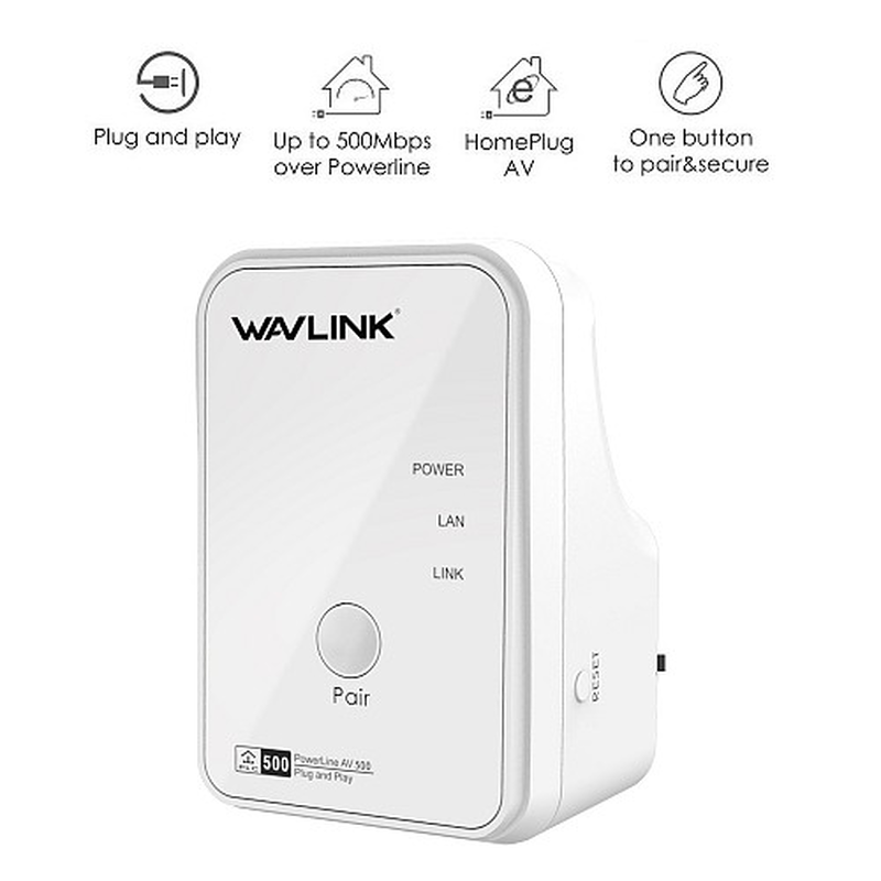 Wavlink wl-nwp502m2 av500 ethernet powerline kit-null