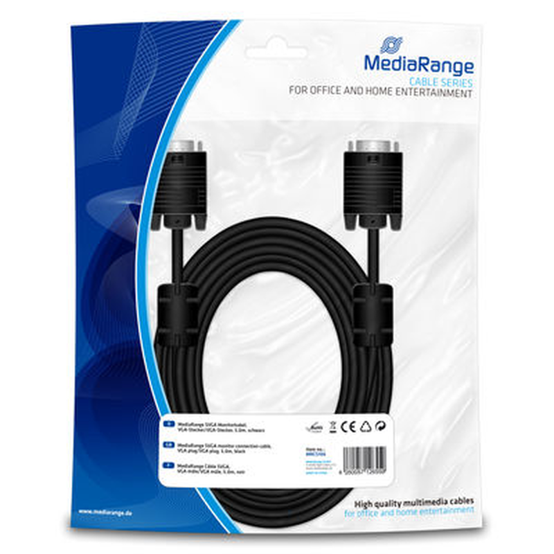 Mediarange svga monitor cable 5m, black, , medium-null