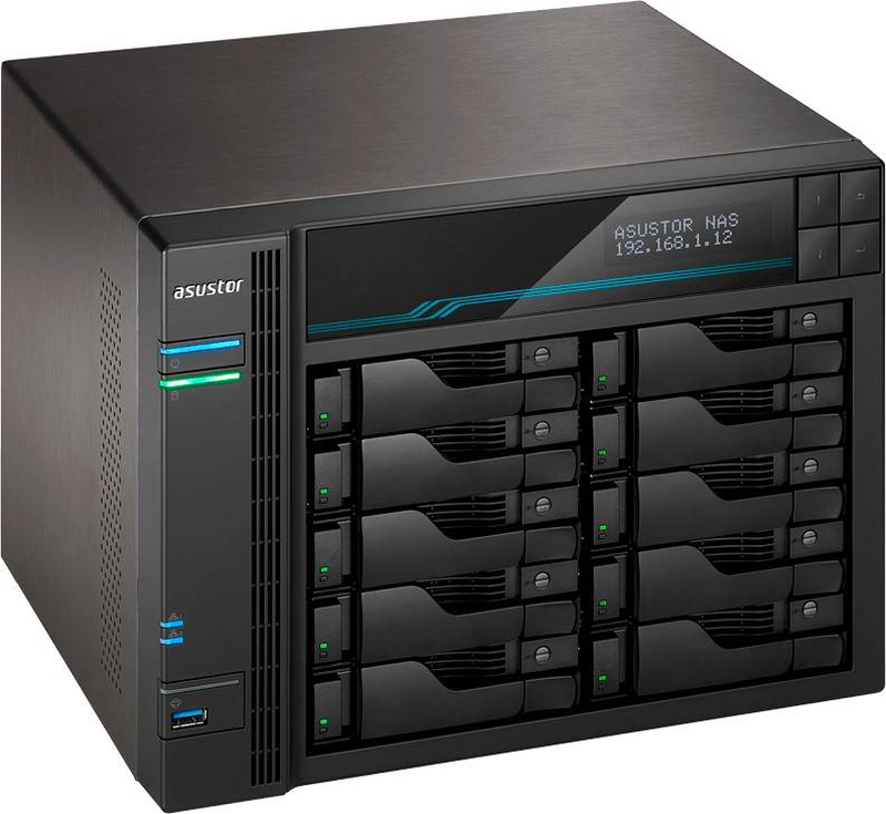 Asustor lockerstor 10 as6510t 10-bay tower nas intel atom c3538 8GB dual 10GBe dual 2.5GBe m.2 diskless black-null