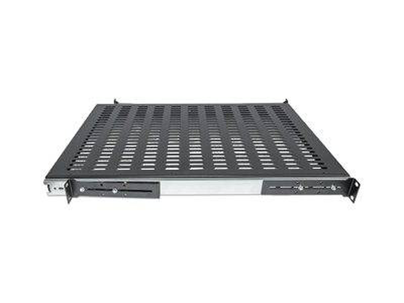 Intellinet 19" sliding shelf, 1u, for 600 to 800mm depth cabinets & racks, shelf depth 350mm, black / rack shelf / black, ral 9005 / 1u / 19", , medium-null