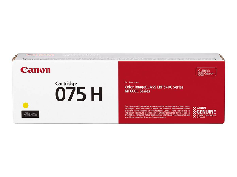 Canon 075 h high capacity yellow toner cartridge 6366c002 for canon i-sensys mf660c/lbp640 series up to 2,500 pages-null