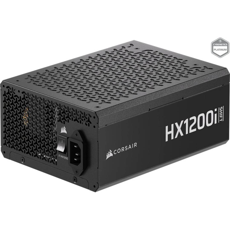 Corsair hx1200i shift 1200w atx 3.1 psu 80+ platinum cybenetics fully modular side-connectors icue 12v-2x6 black-null