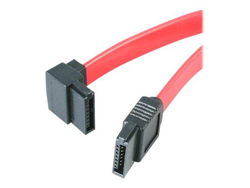 Startech.com sata to left angle sata serial ata cable / sata cable / serial ata 150/300/600 / sata (r) to sata (r) / 30 cm / left-angled connector / red, , medium-null