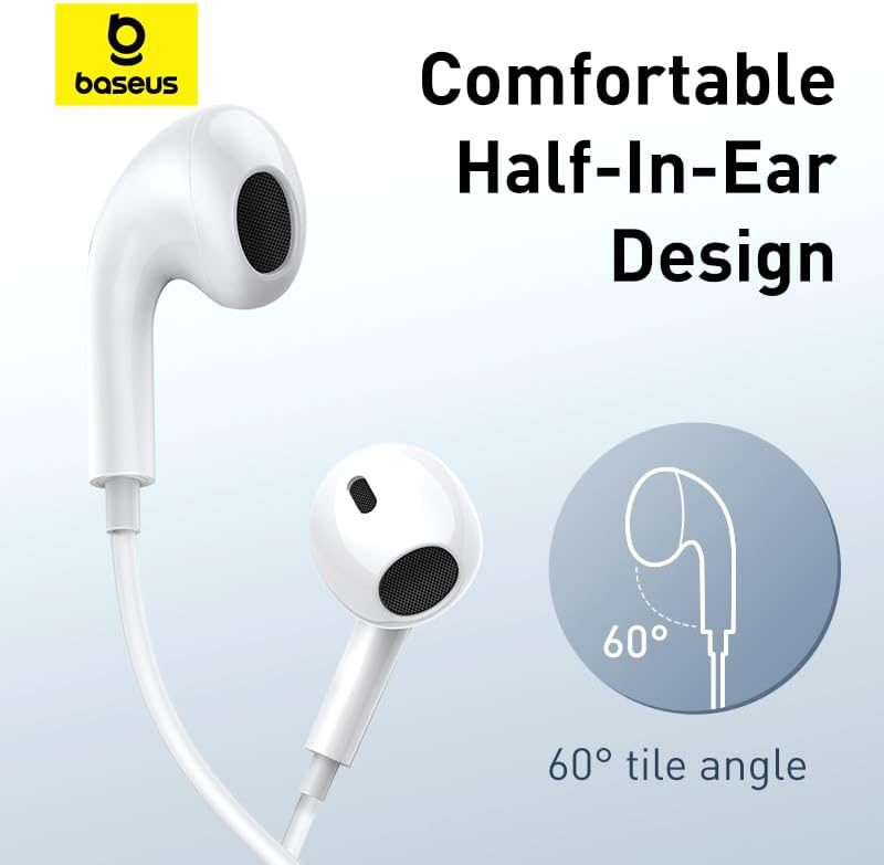 Baseus  earphones wired type c encok cz17 white, , medium-null