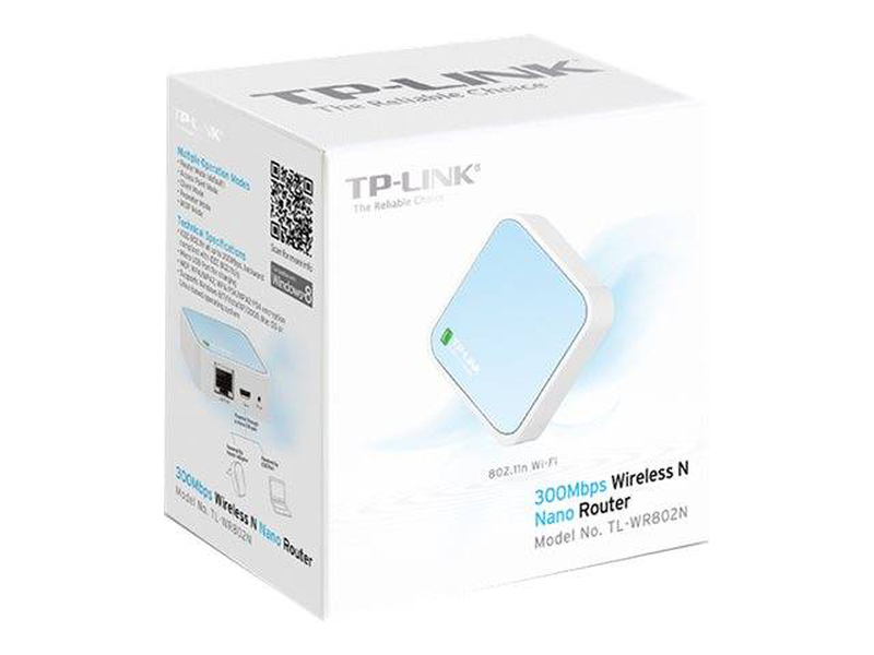 Tp-link tl-wr802n n300 wireless nano travel router USB powered portable Wi-Fi hotspot black-null