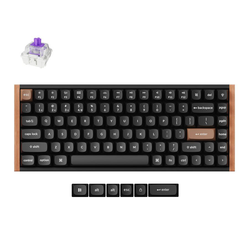 Keychron k2 he (k2h-f1) wireless magnetic hall effect rgb keyboard 75% us lay. Special wood edition (black)-null