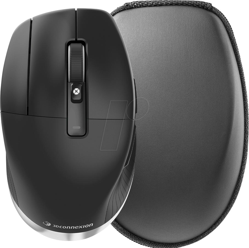 3dconnexion cadmouse pro wireless left - mouse - ergonomic - left-handed - 7 buttons - wireless - bluetooth, 2.4 GHz, USB-c - USB wireless receiver, , medium-null