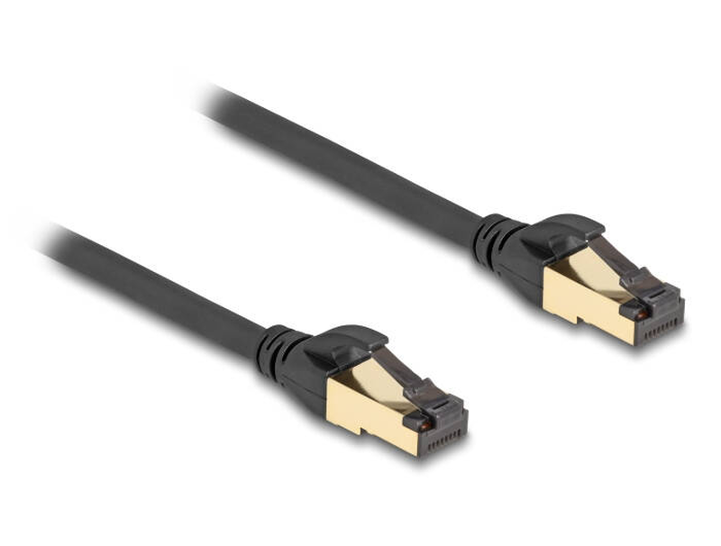 Delock / network cable / rj-45 (m) to rj-45 (m) / 30 cm / 6 mm / s/ftp / cat 6a / snagless, uv protection / black-null